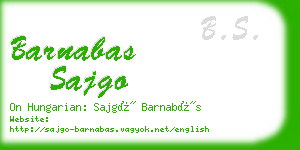 barnabas sajgo business card